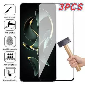 3 шт., 100D полное закаленное стекло для Xiaomi Redmi 12C Plus, Защитная пленка для экрана Redmi K30 K40 K50 K60 K60E Note 12 Pro, защитная пленка Huawei P Smart 2019 чистый