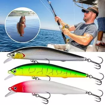 3 шт. 10 см/9,5 г приманка для ловли гольяна с тройным крючком в виде языка, искусственная приманка для дальнего заброса, аксессуары для ловли пресноводной соленой форели и окуня 3pcs