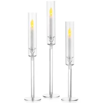 3 шт./12 шт. подсвечник акриловый ураган конусные подсвечники для свечей палочка подставка для свечей цилиндрический абажур стол декор