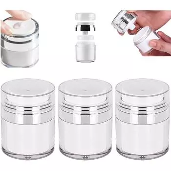 3 шт., 15 г, 30 г, 50 г, 100 г, банка для крема, вакуумная бутылка, многоразовые дорожные контейнеры для туалетных принадлежностей, безвоздушные бутылки с насосом для лосьонов, кремов 15ML