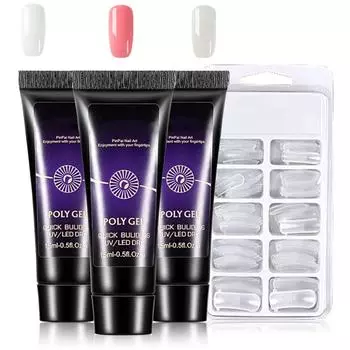 3 шт 15 мл гель для наращивания ногтей с накладными ногтями набор для реконструкции ногтей набор инструментов для дизайна ногтей