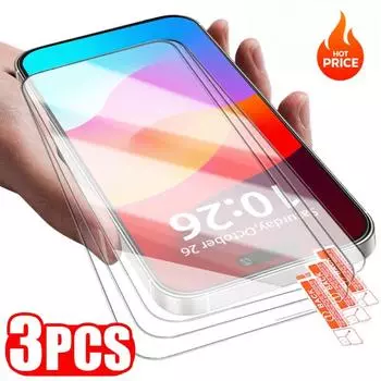 3 шт. 16 ProMax закаленное защитное стекло для экрана полное покрытие небьющиеся HD прозрачные пленки для iPhone 16/16 Pro/16 Plus/16 ProMax iphone 11 чистый