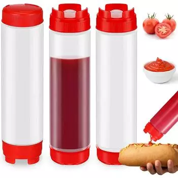 3 шт. 16 унций Бутылки для выдавливания соусов для кетчупа, салатного соуса, масла, сметаны