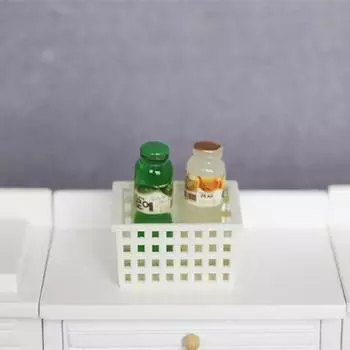 3 шт. 1/12 миниатюрная пластиковая рамка для кукольного домика ручная работа плетеная корзина для хранения украшения