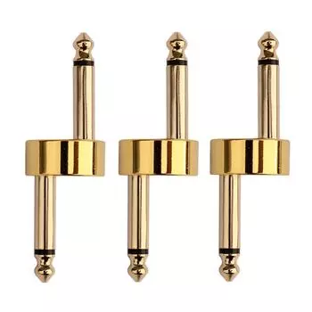 3 шт., 1/4 дюйма, 6,3 мм, золотой разъем для педали эффектов для гитары, разъем типа Z, интерфейсный кабель, адаптер