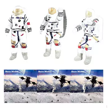 3 шт. 1/64 фигурки астронавтов, мини-игрушки, коллекция смолы, статуя космонавта, модель для