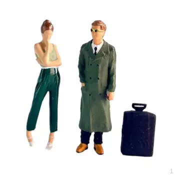 3 шт. 1:64 масштаба женские и мужские фигурки с чемоданом диорама, декорации для декораций, микро