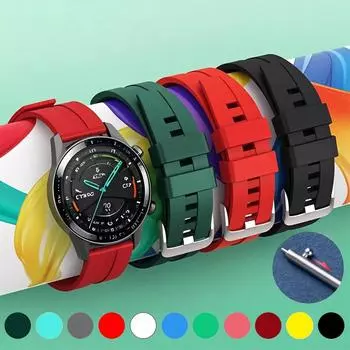3 шт. 20 мм 22 мм унисекс силиконовый ремешок для часов мягкий дышащий водонепроницаемый браслет совместимый с Huawei Samsung Galaxy Amazfit Smart Watch аксессуары 22mm