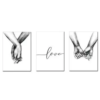 3 шт. 21x30 см простой абстрактный рисунок рука письмо настенное искусство холст картина украшение