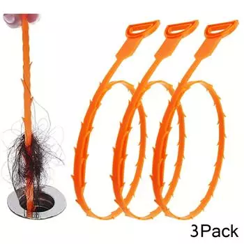 3 шт., 25-дюймовый инструмент для удаления засора, инструмент для удаления волос, змея, открывалка для слива, змея для канализации, кухонная раковина, ванная комната, ванна, туалет, инструмент для засоренной канализации, инструмент для облегчения очистки