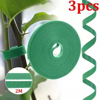 3 шт. 2 м нейлоновые завязки для растений, нейлоновые повязки для растений, регулируемый домашний сад, форма растения, лента, крючок, петля, бамбуковая трость, обертка, поддерживающие аксессуары, клейкая лента 3pcs красный