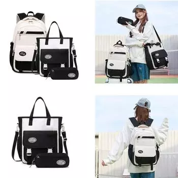 3 шт/2 шт модные сумки для книг универсальный рюкзак школьная сумка сумка через плечо сумка пенал набор для девочек учениц начальной школы 2 красный