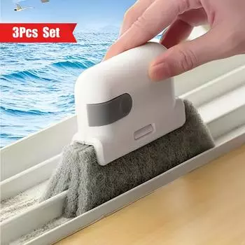 3 шт. 2 в 1 инструмент для чистки пазов, щетка для чистки оконной рамы, щетка для чистки дверных пазов, инструменты для чистки направляющих раздвижных дверей, ручной очиститель щелей 3pcs