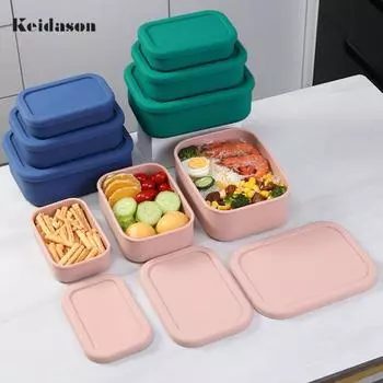 3 шт. 300/700/1300 мл полезный силиконовый ланч-бокс для пикника похода портативный контейнер для еды бытовые принадлежности темно-синий