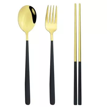 3 шт. 304 столовая посуда из нержавеющей стали, нож, ложка, вилка, палочки для еды, набор корейских столовых приборов для путешествий, пикника, ресторана, кухонная посуда, набор серебряный/белый