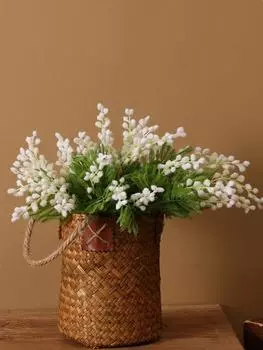 3 шт., 38 см, искусственные цветы акации, желтая мимоза, спрей, вишня, фруктовая ветка, искусственный цветок для свадьбы, домашний стол, украшение двора, искусственные растения белый