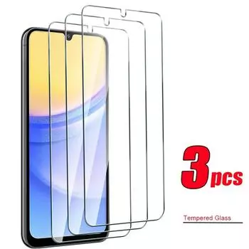 3 шт. 3 шт. для Samsung Galaxy A15 A05 A05S A25 A35 A55 A04 A04E A04S A14 4G 5G A24 A54 A34, закаленное стекло, прозрачная защитная пленка для экрана с полным клеем Samsung Galaxy A55 белый