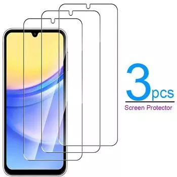 3 шт. 3 шт. для Samsung Galaxy A15 4G/5G Защитная пленка для экрана [3 шт.] Пленка из закаленного стекла, твердость 9H, защитная пленка против отпечатков пальцев For Samsung Galaxy A15 белый