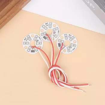 3 шт. 3 Вт 5 В цветной светодиодный чип из бисера, лампа накаливания, круглый источник света для трансформации, диаметр 32 мм, зеленый, синий, красный, фиолетовый, белый светильник теплый белый