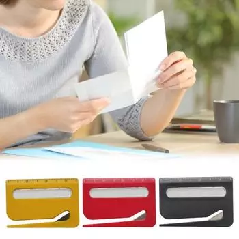 3 шт. 3 в 1 нож для вскрытия писем с увеличительным стеклом и линейкой. Технология точной резки. Эргономичный. чёрный