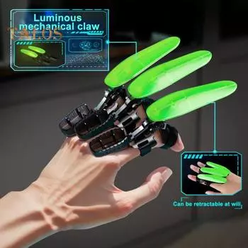 3 шт. 3D-печатная механическая игрушка-коготь, когти росомахи, регулируемый размер, оборудование для косплея на Хэллоуин для взрослых и детей зелёный