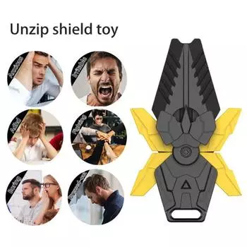 3 шт. 3D-печатный слайдер-щит, выдвижной, для снятия стресса, тревожности, для детей, подростков, взрослых, портативный, для путешествий, декомпрессионный, трансформирующийся щит, игрушка-фиджет красный