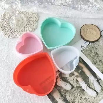 3 шт. 4/6/8-дюймовая силиконовая форма с сердечком любви, антипригарная пищевая легко снимается, сделай сам, домашний десерт, шоколадный мусс, форма для выпечки, инструмент небесно-голубой