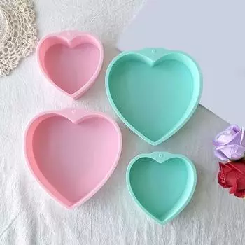 3 шт. 4/6/8-дюймовая силиконовая форма с сердечком любви, антипригарная пищевая легко снимается, сделай сам, домашний десерт, шоколадный мусс, форма для выпечки, инструмент небесно-голубой