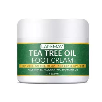 3 шт/50 г Крем для ног с маслом чайного дерева (для сухой потрескавшейся кожи, алоэ вера и мята перечная)-увлажняет, смягчает и ухаживает за сухой потрескавшейся кожей стоп 50g*3pcs