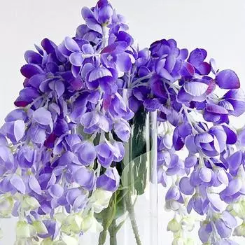 3 шт. 55 см искусственная глициния подвесные цветы искусственные цветы гирлянда шелковая лоза глицинии ротанг для дома на открытом воздухе свадебная вечеринка белый