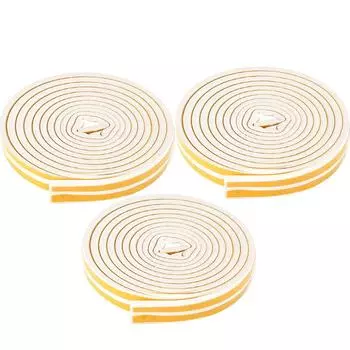 3 шт. 5 м самоклеящаяся уплотнительная лента для окон и дверей, звукоизоляционная, белая, 9x6 мм