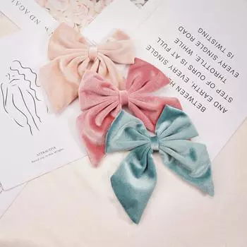 3 шт. 6-дюймовые большие бархатные банты, бархатные заколки-банты для волос, французские заколки-автоматы для волос, винтажные аксессуары для подростков, девочек, женщин