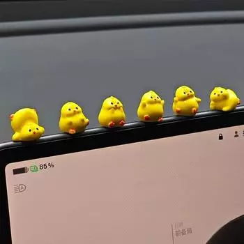 3 шт./6 шт. Автомобильная центральная консоль приборная панель навигатор экран украшения мини желтые цыплята украшения автомобильные аксессуары для интерьера для дисплея компьютера 3Pcs