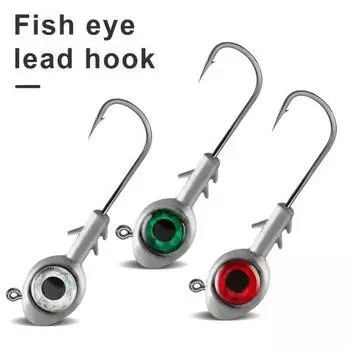 3 шт 7/10G 3D глаза рыболовный крючок прочный металлический неокрашенный колючий круглый наконечник рыболовный 7g зелёный