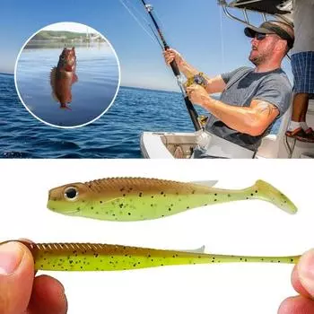 3 шт. 7,5 см/2,6 г мягкая рыболовная приманка с блестящим хвостом-лопастью реалистичная бионическая красочная