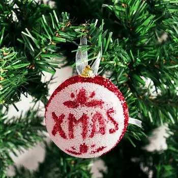 3 шт., 8 см, небьющиеся рождественские шары, украшения с ремешком, большой шар, подвесные подвески для рождественской елки, праздничное украшение, подарок на Новый год 2024 B