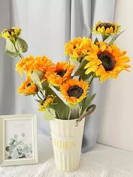 3 шт. 90 см букет подсолнухов искусственный подсолнух семейное украшение на свадьбу цветочная композиция аксессуары домашний стол внутренние свадебные украшения оранжевый