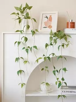 3 шт., 95 см, зеленый клематис, лоза, шелк, искусственные цветы, жимолость, листья, веревка, искусственные растения, ротанг, свадебная вечеринка, домашний декор, реквизит для фотографий зелёный