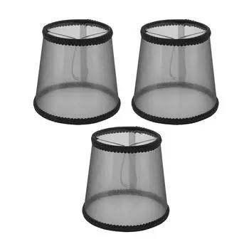 3 шт. Абажур для лампы в современном стиле, черный, прозрачный, тканевый, абажур E14, абажур для спальни, прикроватный