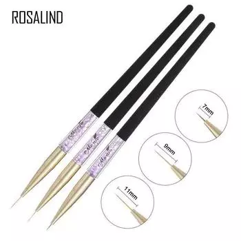 3 шт., акриловая кисть для дизайна ногтей, французская линия в полоску, сетка, ручка для рисования, маникюрные инструменты