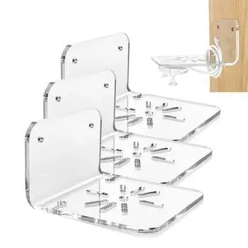 3 шт. акриловая настенная полка прозрачный кронштейн для проектора самоклеящиеся плавающие полки для ванной комнаты Floating Shelves