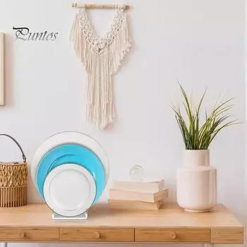 3 шт. акриловая подставка для посуды с гладкими краями, прочная несущая способность, универсальное использование, прозрачная подставка для посуды, держатель для тарелок 3pcs