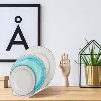 3 шт. акриловая подставка для посуды с гладкими краями, прочная несущая способность, универсальное использование, прозрачная подставка для посуды, держатель для тарелок 3pcs