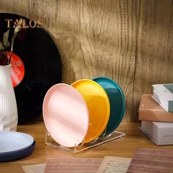 3 шт. акриловая подставка для посуды с гладкими краями, прочная несущая способность, универсальное использование, прозрачная подставка для посуды, держатель для тарелок 3pcs