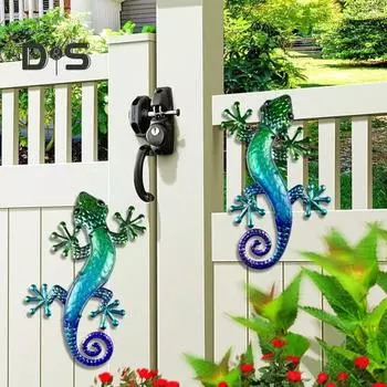 3 шт. акриловые гекконы, украшения стен, домашний офис, гостиная, крытый и открытый сад, настенное искусство, железное подвесное красочное украшение в виде ящерицы, подвеска на Рождество Sets