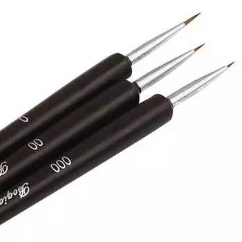 3 шт. акриловые кисти для французского дизайна ногтей для рисования и расстановки ручек, черные кисти для лака