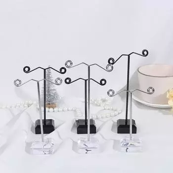 3 шт. акриловые серьги-гвоздики ювелирные изделия стойка для показа стенд органайзер держатель орнамент чёрный