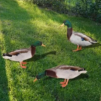 3 шт. акриловые утиные колья, милая имитация зеленой головы, утиный знак двора, сделай сам, декоративный двусторонний уличный газон, вставка для птицы, художественные вывески, садовый декор 3pcs