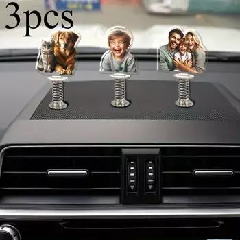 3 шт. Акриловый автомобильный рокер на пружинах, изготовленный на заказ, форма автомобиль стол для пар, друзей, домашних животных, специальный эффект формы, изготовленный на заказ по фотографиям, милая форма