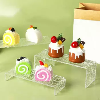 3 шт., акриловый дисплей, подставка-органайзер, прямоугольная форма для фигурок колец для торта Large Size